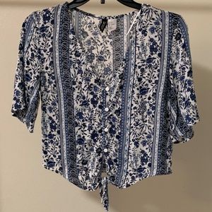 Sleeve, Blue Floral Pattern Shirt FINAL PRICE